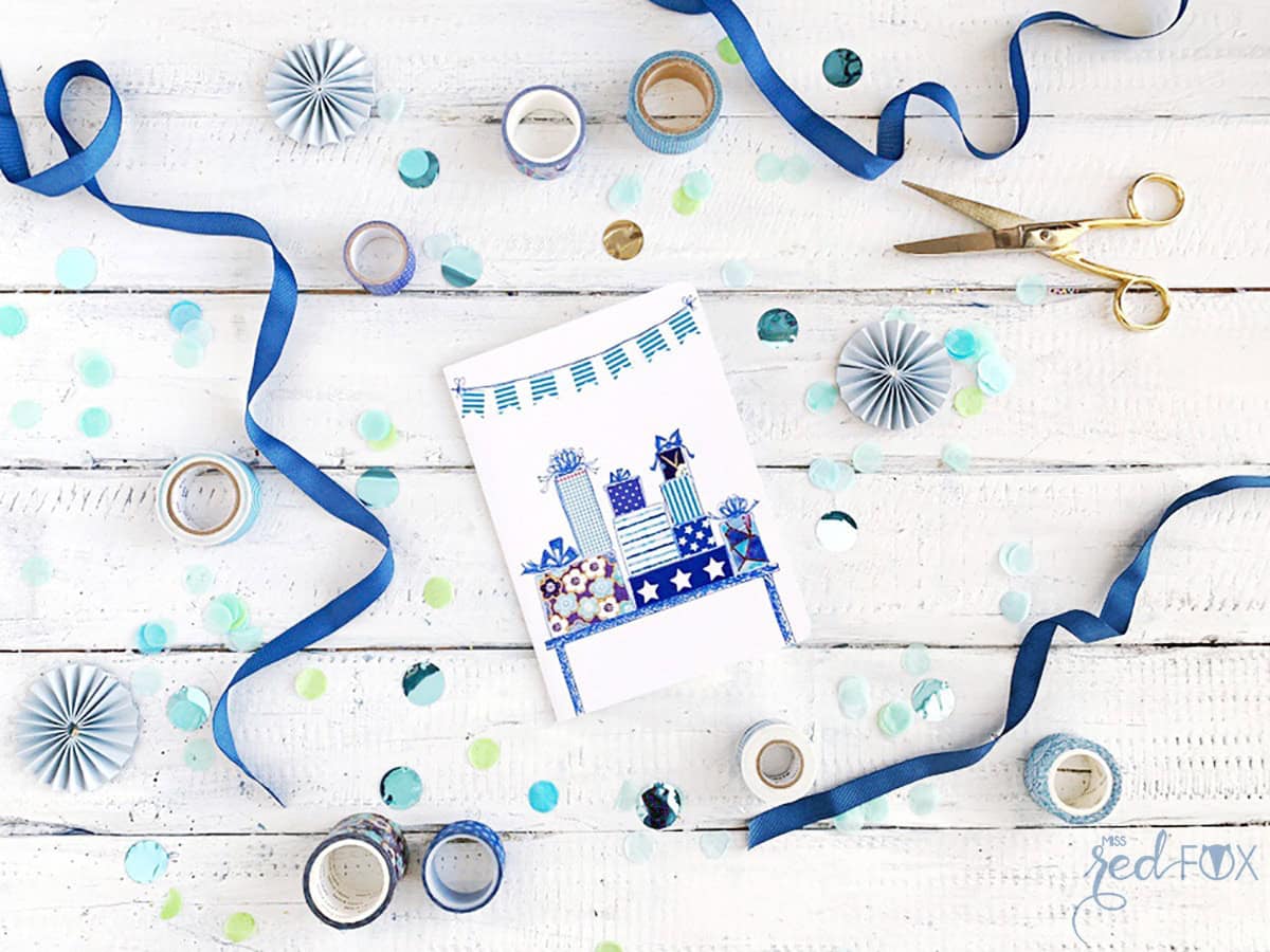 Washi Tape Geburtstagskarte