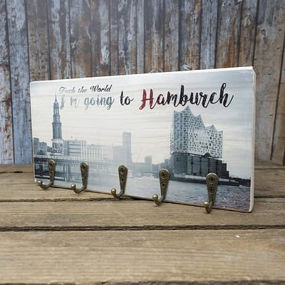 I'm going to Hamburch - elbPLANKE® mit Haken I'm going to Hamburch - elbPLANKE® mit Haken