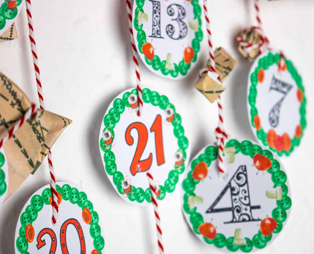Freebie Printable Adventskalenderzahlen Thema Nähen