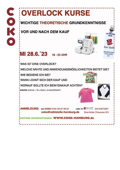 OVERLOCK-KURSUS bei COKO/ THEORIE OVERLOCK-KURSUS bei COKO/ THEORIE