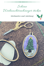 Schöne Weihnachtsanhänger sticken – Stickmotive und Anleitung