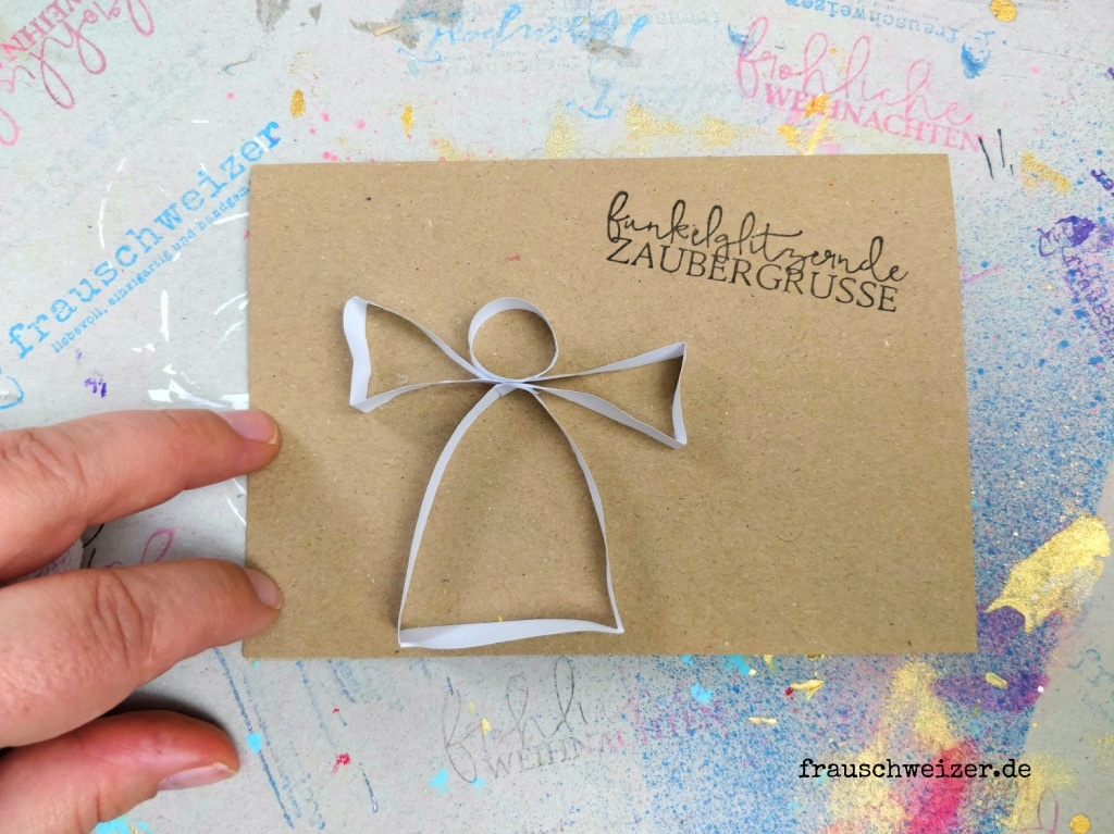 Wunderschöner Engel auf einer selbstgebastelten Karte - HANDMADE Kultur