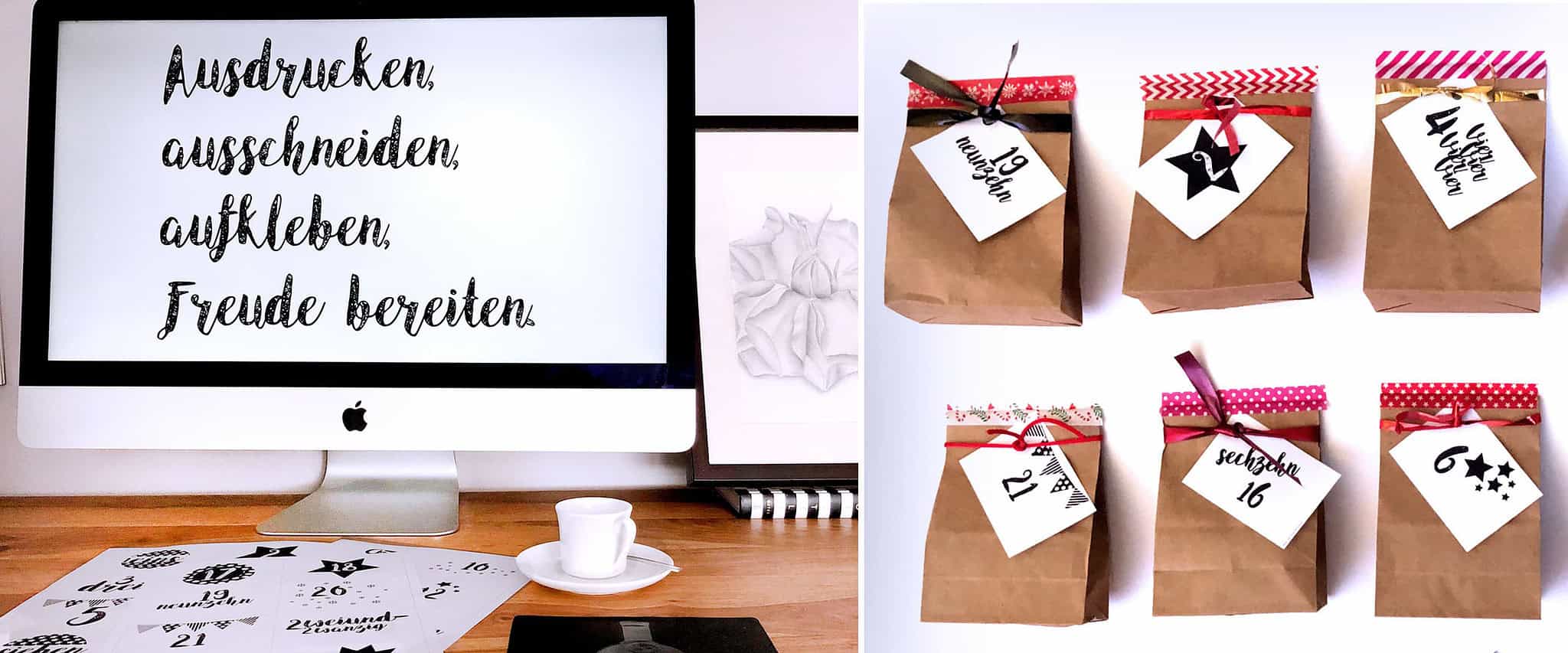 DIY Adventskalender in 2 Varianten: Super easy oder etwas aufwändiger