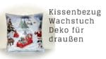 Wachstuch Kissenbezug nur 3 Nähte Dekoidee für draußen Weihnachtsdeko