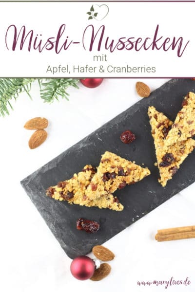 Gesund naschen: Winterliche Apfel-Hafer-Nussecken mit Cranberries