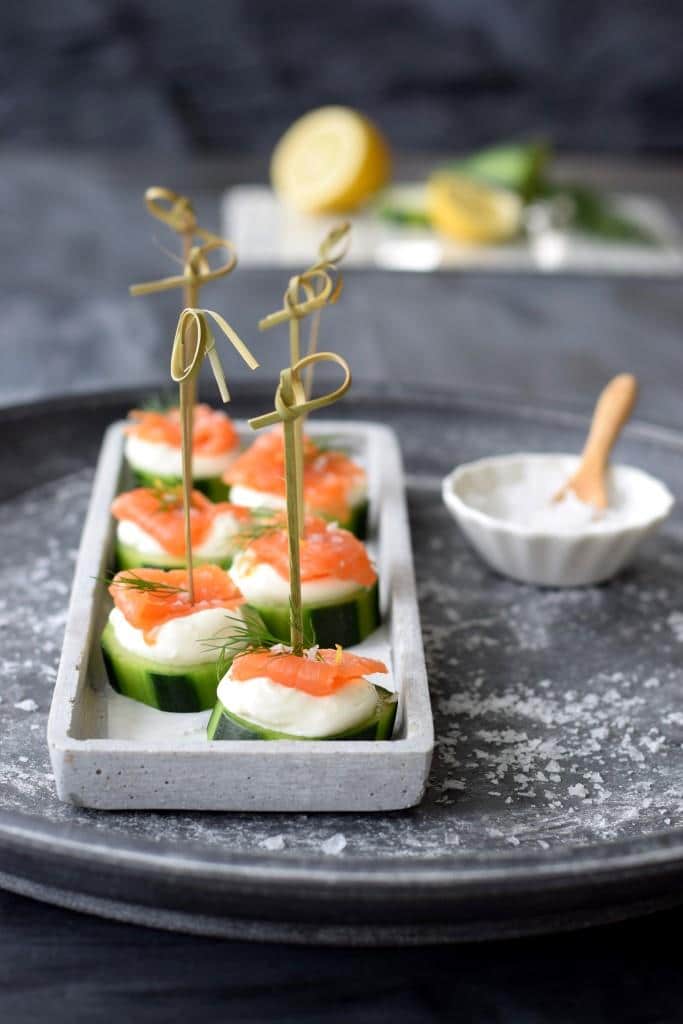 Lachs-Gurken-Frischkäse-Häppchen – schnelle & einfache Vorspeise zum Fest