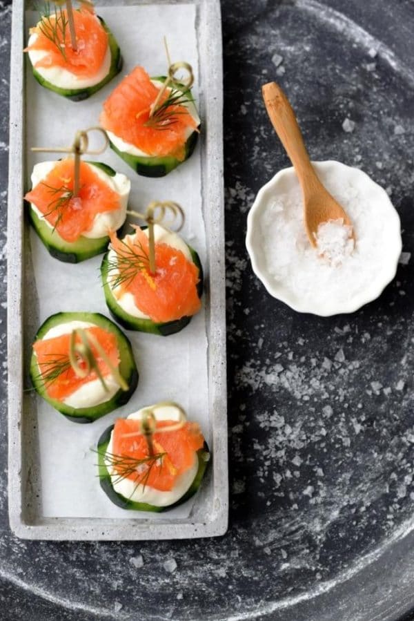 Lachs-Gurken-Frischkäse-Häppchen - schnelle & einfache Vorspeise zum Fest