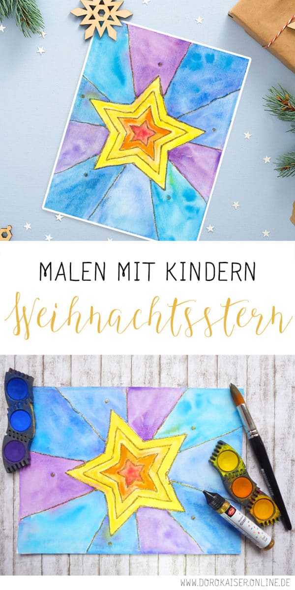 MIt Kindern einen Weihnachtsstern malen