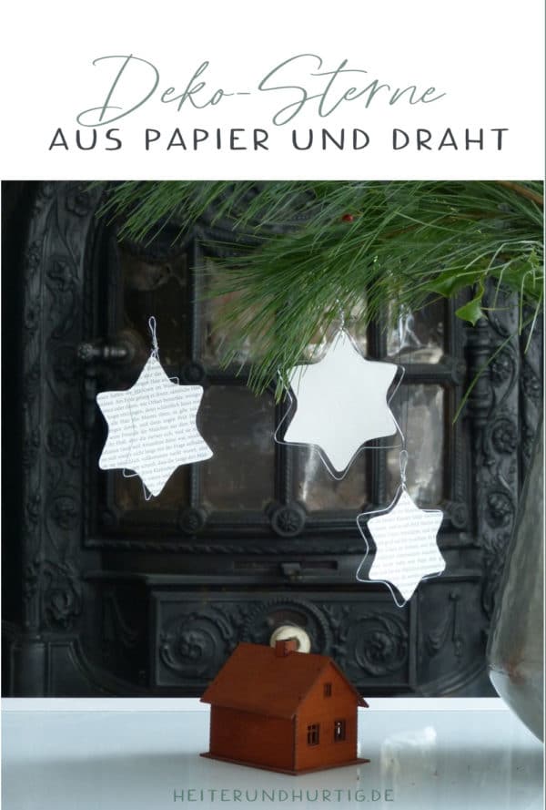 Weihnachtliche Sterne aus Draht und Papier