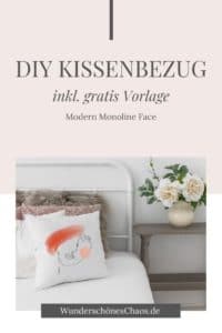 DIY Kissenbezug Monoline Gesicht (inkl. gratis Vorlage)