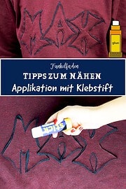 Auf Stoff applizieren mit Klebstift