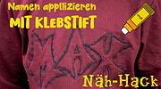 Auf Stoff applizieren mit Klebstift