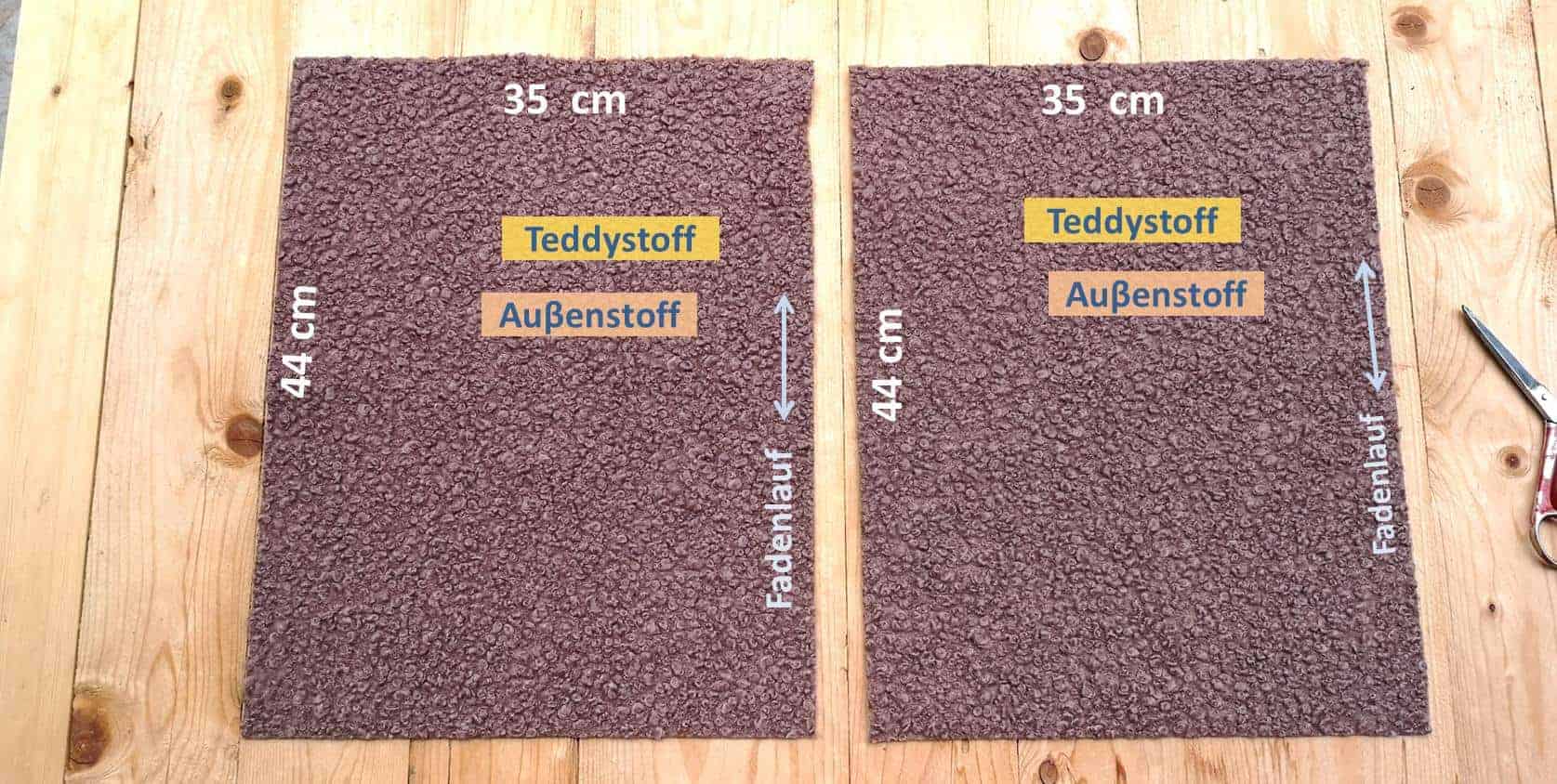 Tasche aus Teddystoff – Nähanleitung mit Schnittmuster