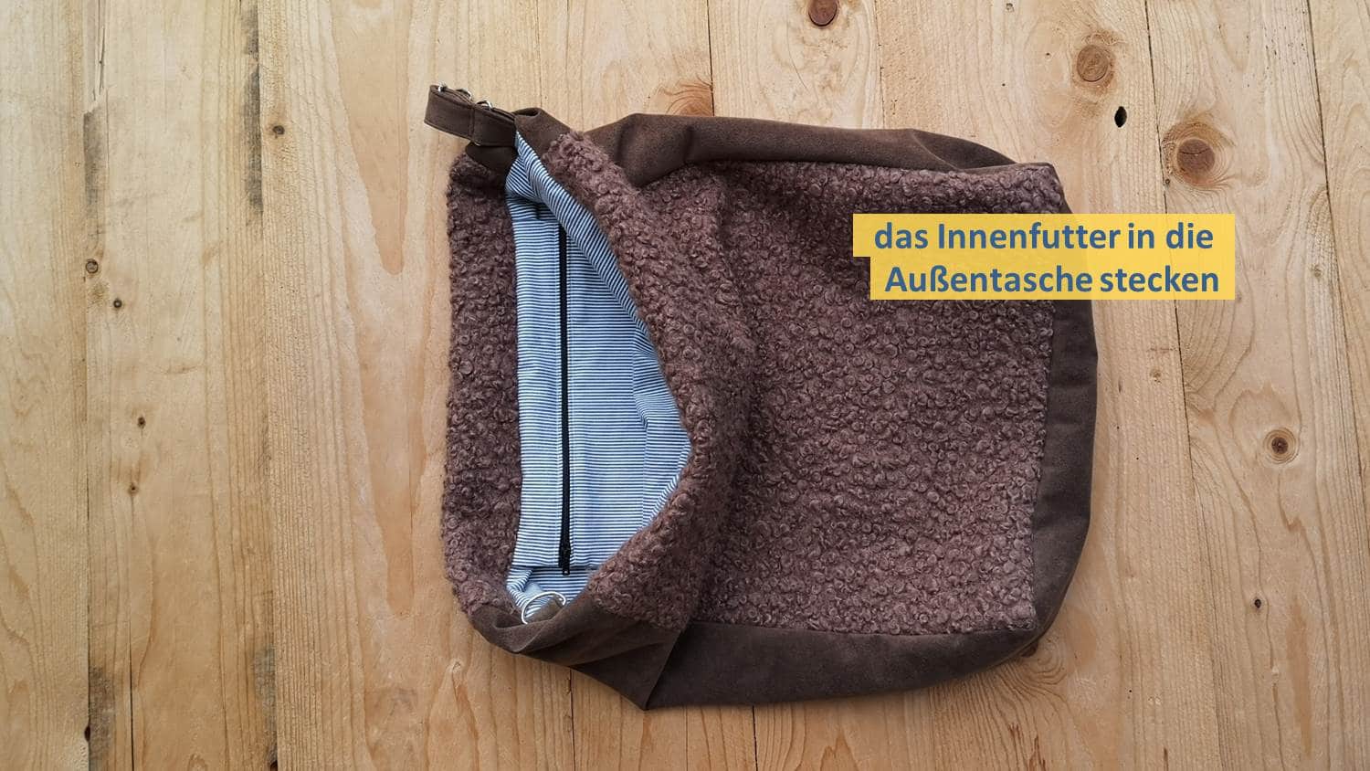 Tasche aus Teddystoff – Nähanleitung mit Schnittmuster