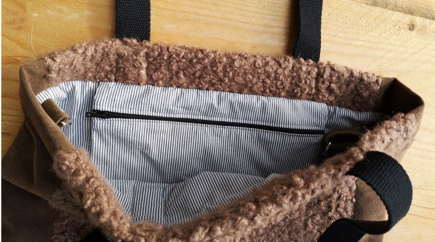 Tasche aus Teddystoff – Nähanleitung mit Schnittmuster