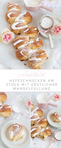 Hefeschnecken am Stück mit köstlicher Mandelfüllung