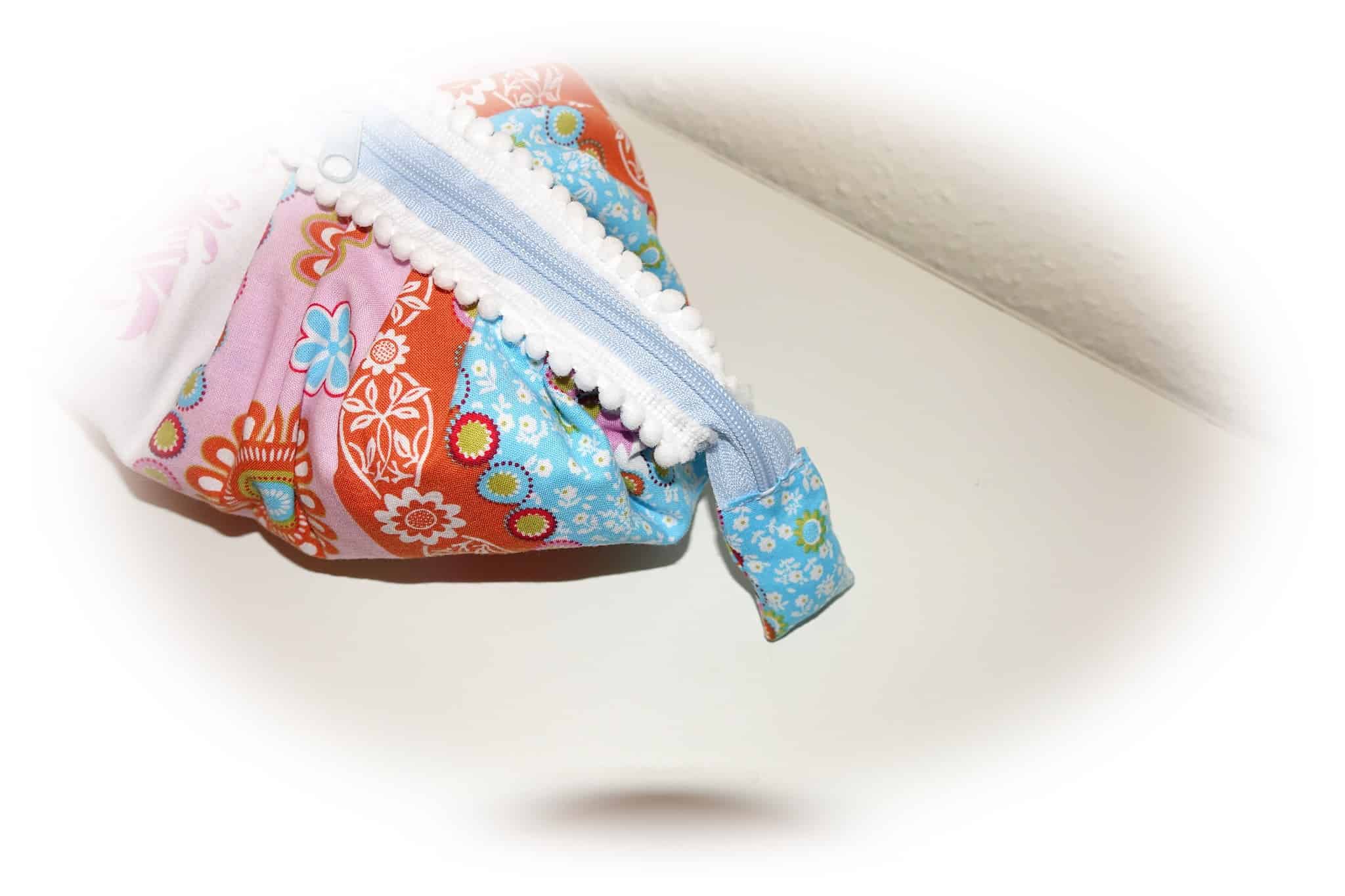 Faltentasche, Tasche , oval mit vielen Falten nähen aus zwei Soffkreisen