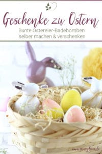 Bunte Ostereier-Badebomben als selbstgemachtes Ostergeschenk