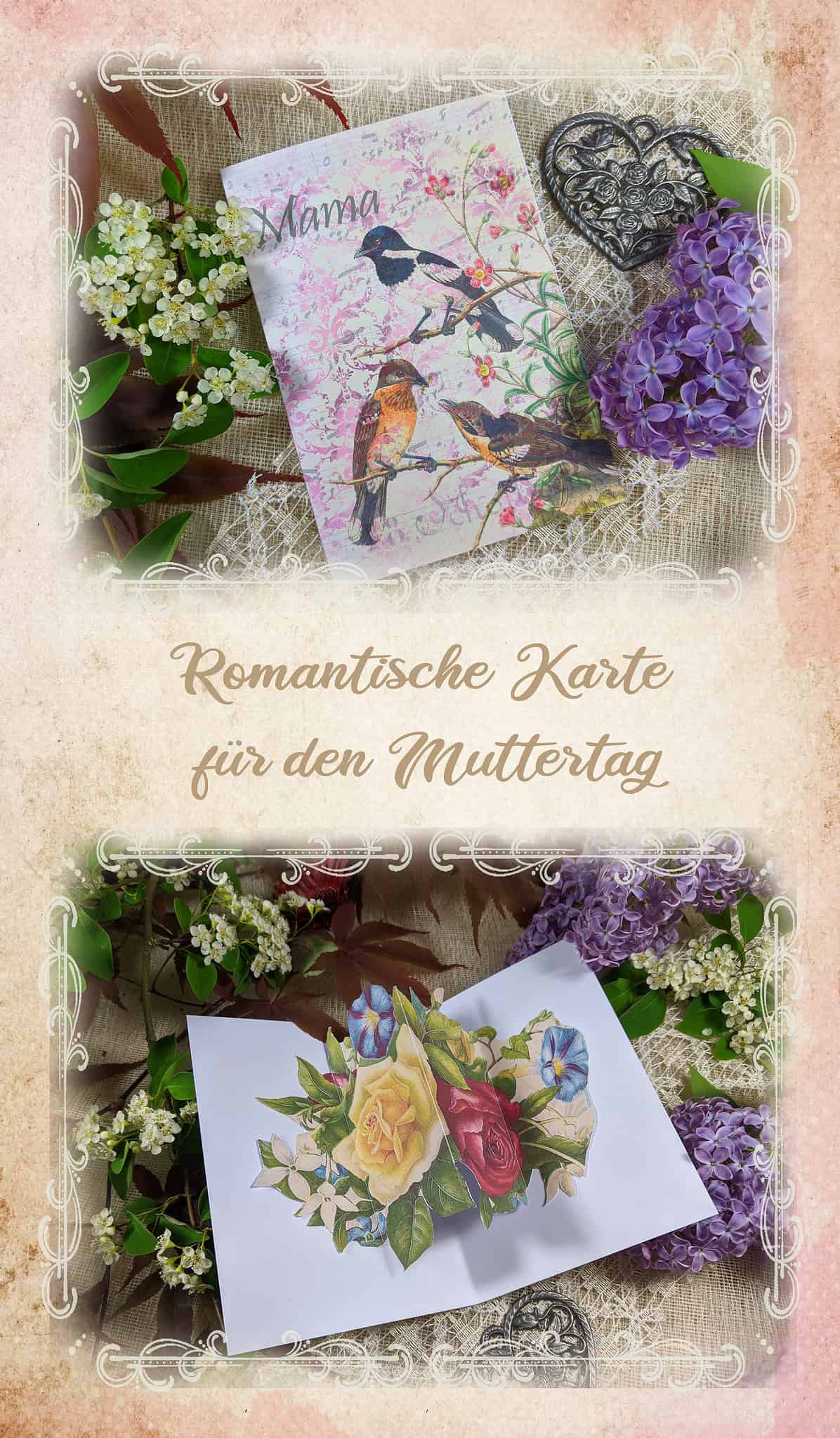 Romantische Pop-up Karte für den Muttertag