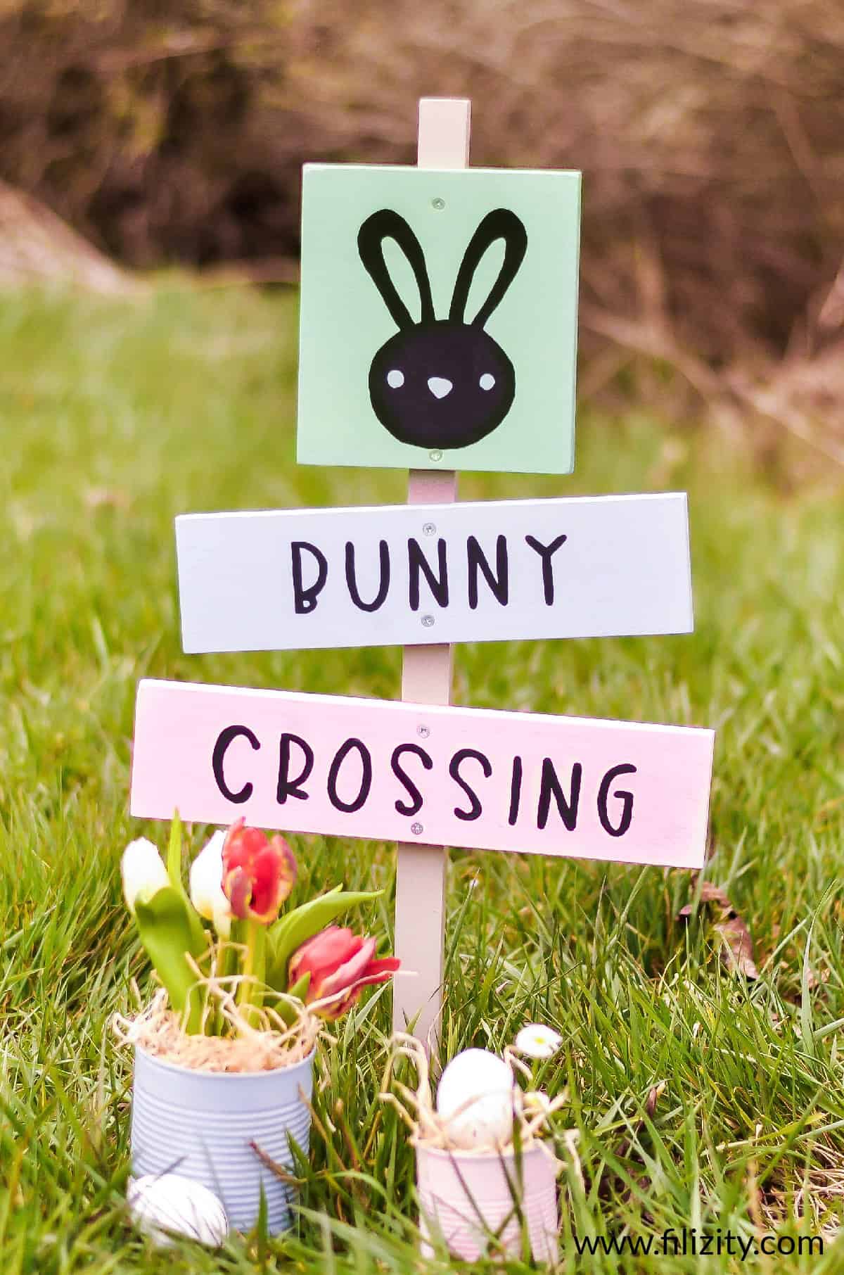 DIY Gartenschild “Bunny Crossing”