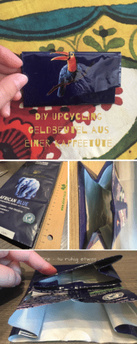 DIY Upcycling Geldbeutel aus einer Kaffeetüte
