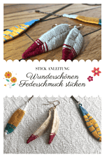 Wunderschönen Schmuck im Federstile sticken