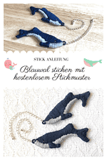 Blauwal sticken mit Vorlage