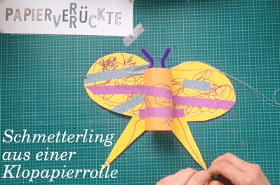 Schmetterling aus Klorolle | Basteln mit Kleinkindern