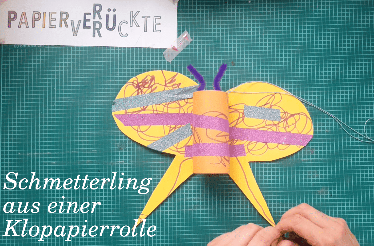 Schmetterling aus Klorolle | Basteln mit Kleinkindern