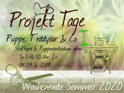 Nähkurs Projekt Puppe, Teddybär & Co  2x Sa  11 bis 16.30 Uhr