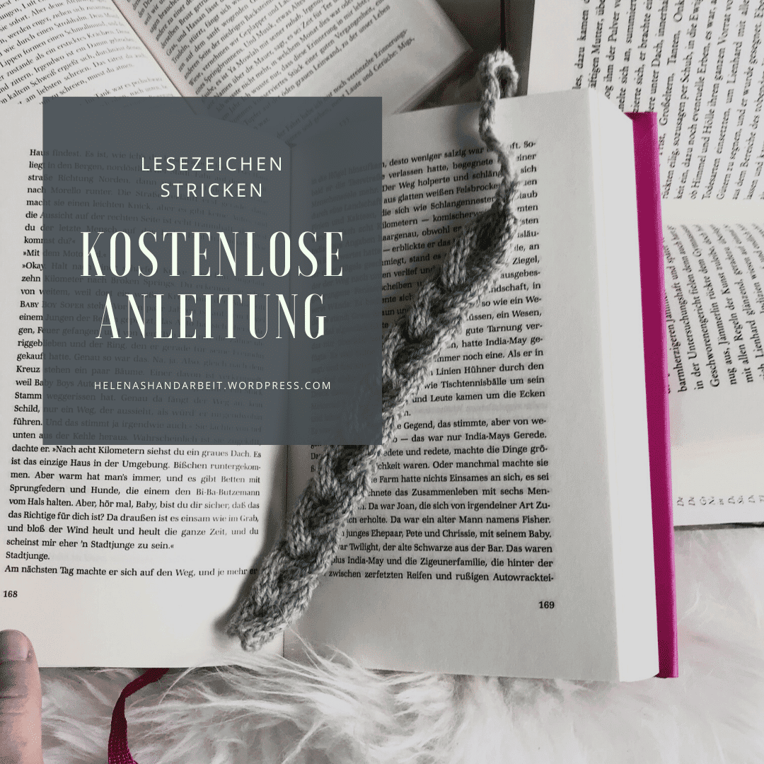 Lesezeichen im Zopfmuster stricken – Wollreste verarbeiten