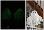 Kleine Geister zu Halloween aus Wäschestärke und Käsetuch