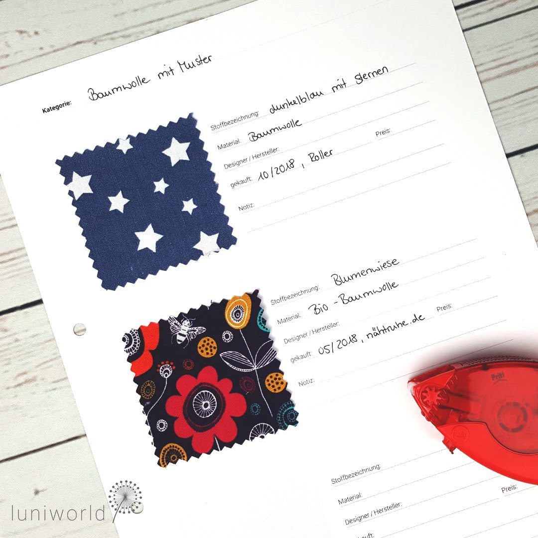 Kostenloser Download: Stoff-Steckbrief