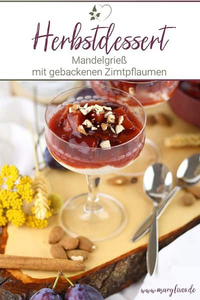 Mandelgrießbrei mit Pflaumenkompott – vegan & zuckerfrei