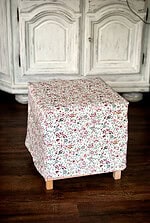 Hocker mit Stoff neu beziehen – Nähen für Faule