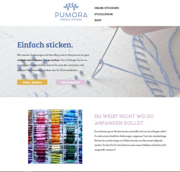 Pumora - Einfach sticken. Pumora - Einfach sticken.