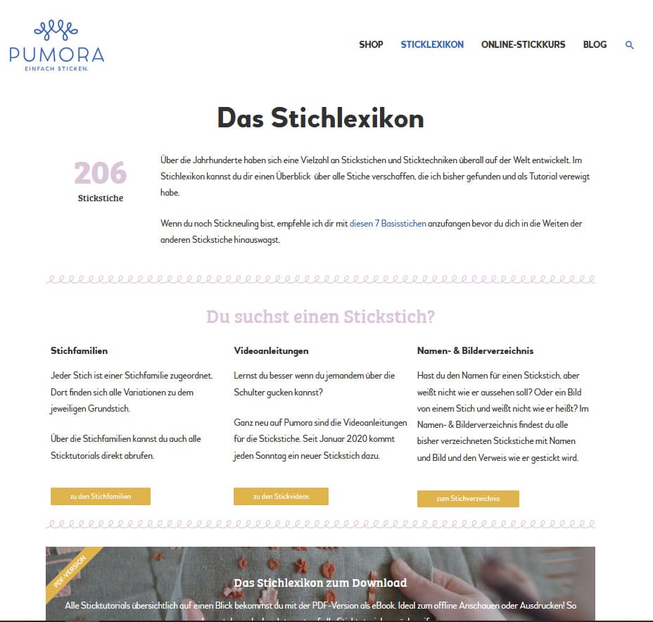 Pumora – Einfach sticken.