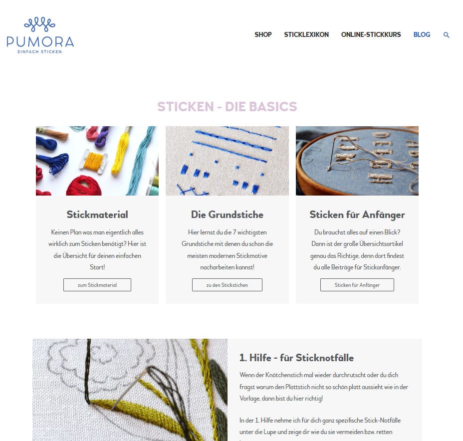Pumora – Einfach sticken.