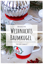 Weihnachtsbaumkugel-Untersetzer häkeln