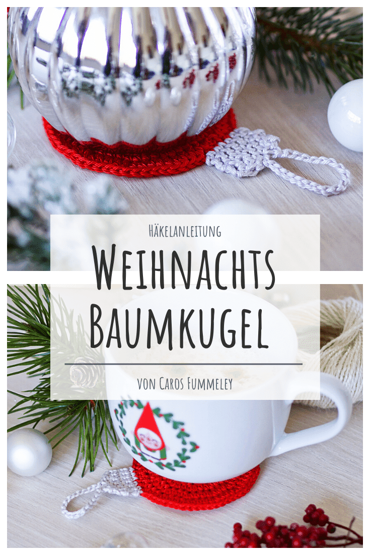 Weihnachtsbaumkugel-Untersetzer häkeln