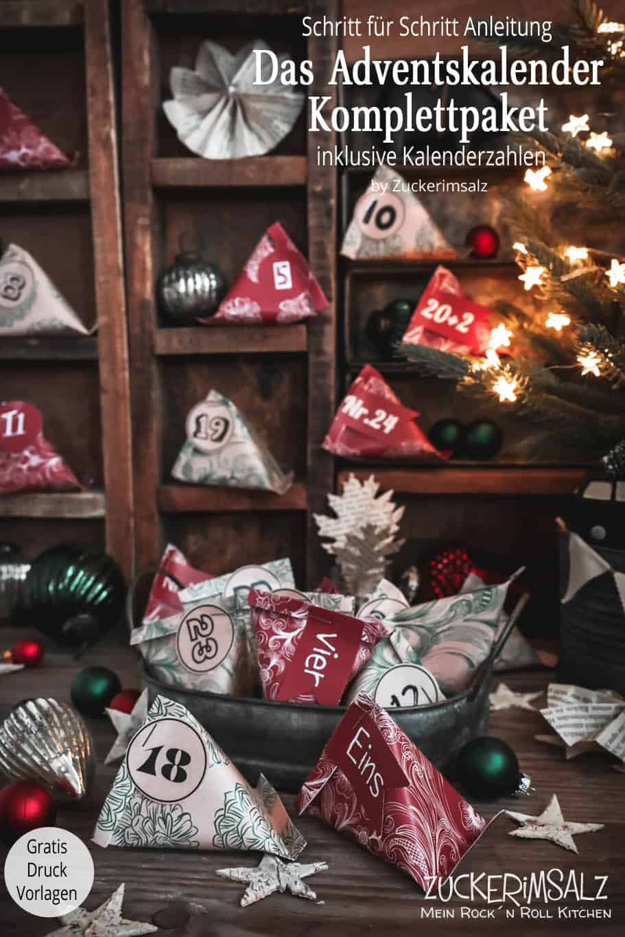 DAS ADVENTSKALENDER KOMPLETTPAKET DIY – INKLUSIVE VORLAGEN ZUM AUSDRUCKEN