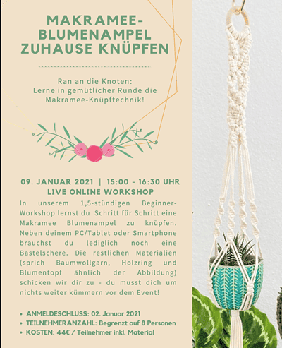 Online Workshop: Makramee Blumenampel knüpfen