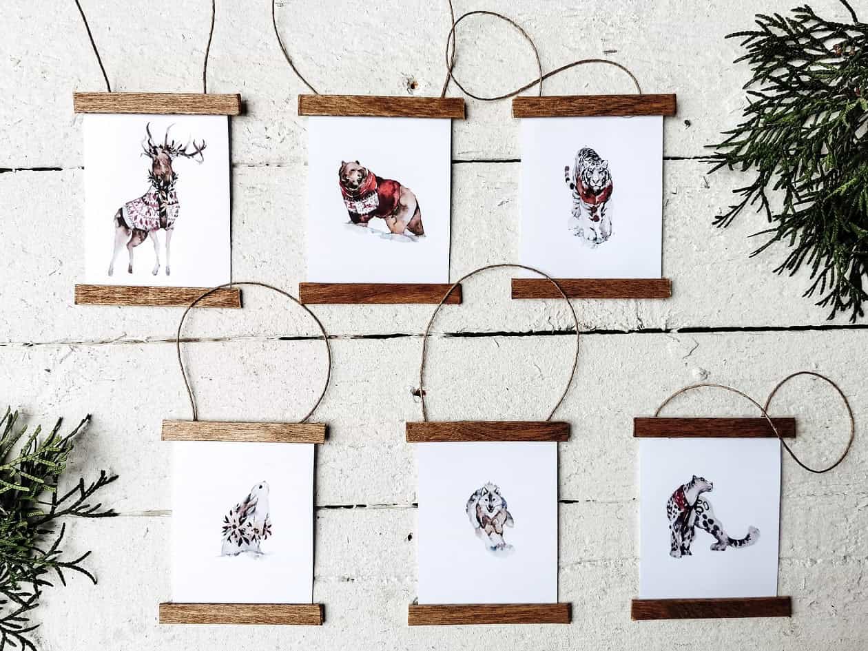 WATERCOLOR BAUMANHÄNGER ZU WEIHNACHTEN