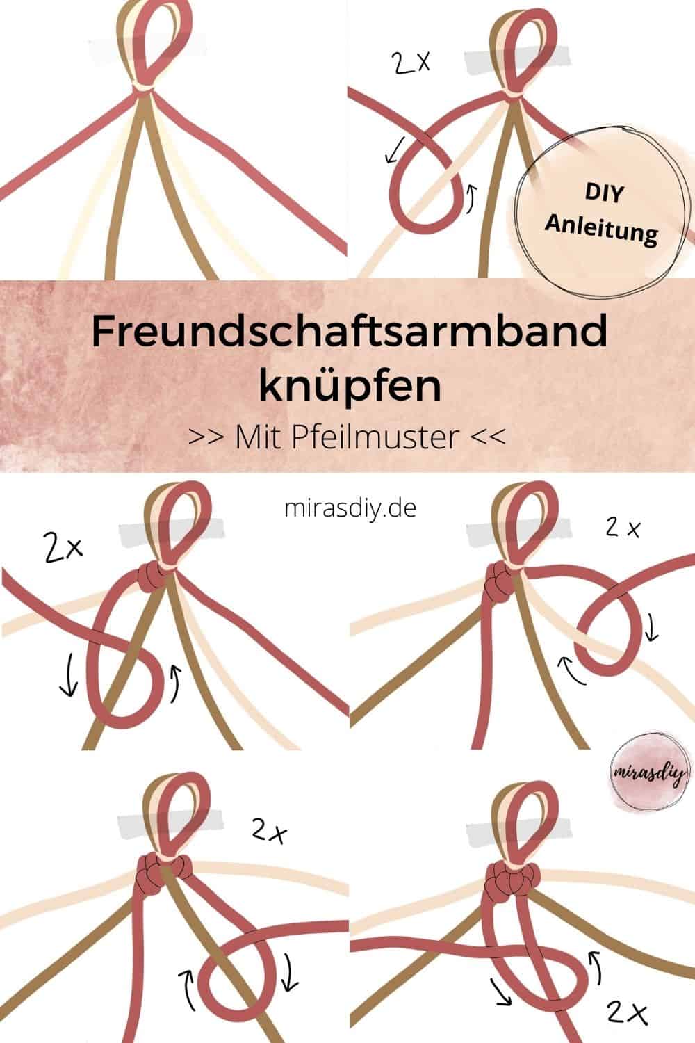 Freundschaftsarmbänder knüpfen: Eine einfache Pfeilmuster-Anleitung