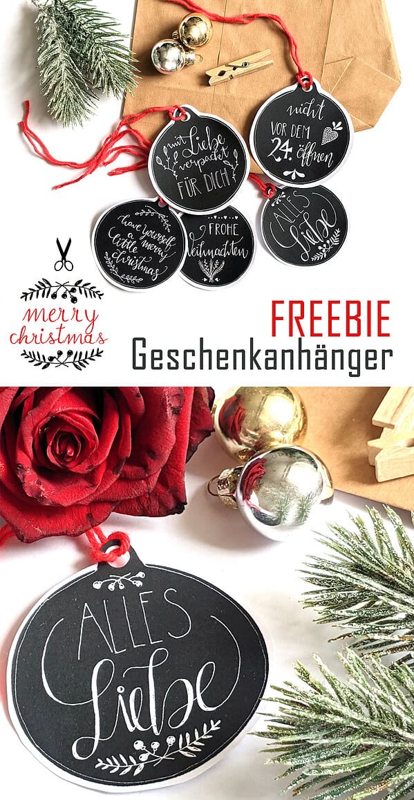 Freebie: Geschenkanhänger für Weihnachten