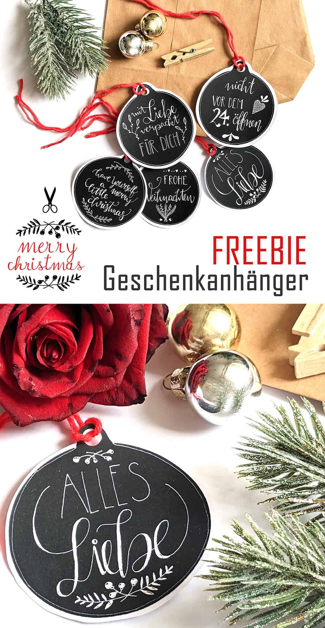 Freebie: Geschenkanhänger für Weihnachten