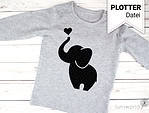 Süße Elefanten als Plotterdatei (einfarbig)