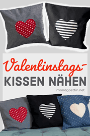 DIY - Herzkissen für Valentinstag nähen