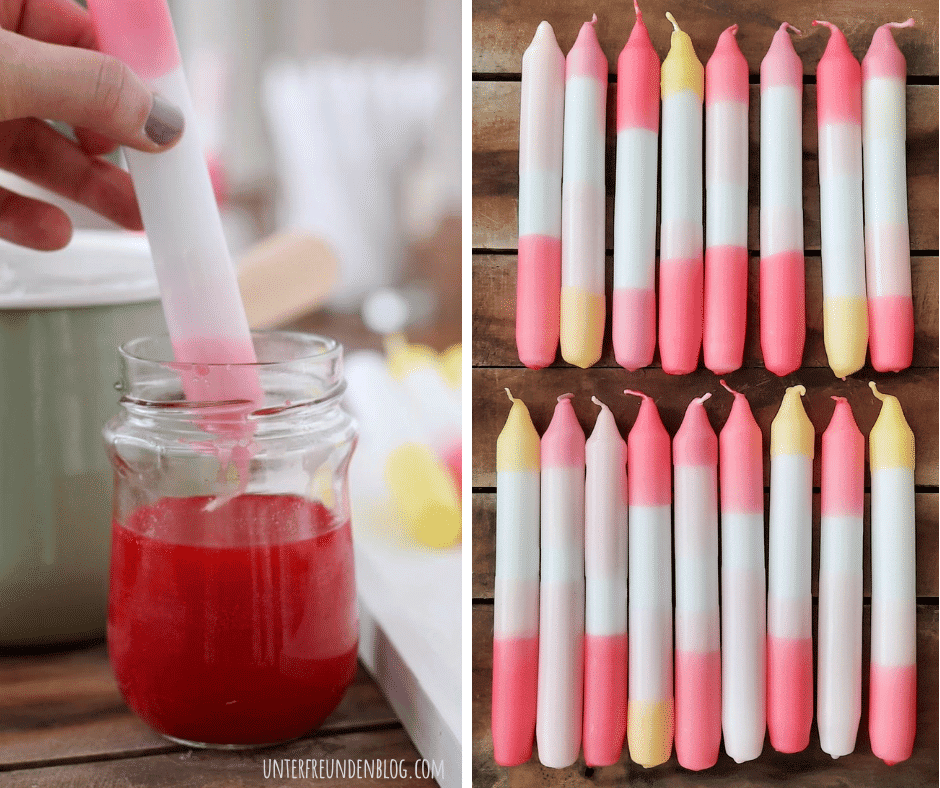 Kerzen färben im Dip-Dye-Trend – einfaches Gute Laune DIY!