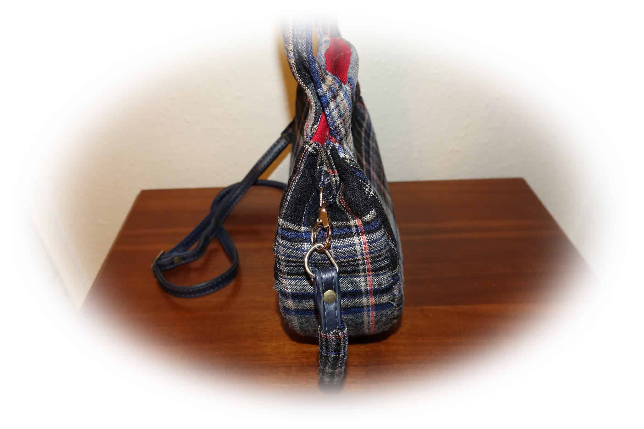 Runde Tasche nähen ,mit Innenfach, rund cross bodybag Upcycling Nähidee